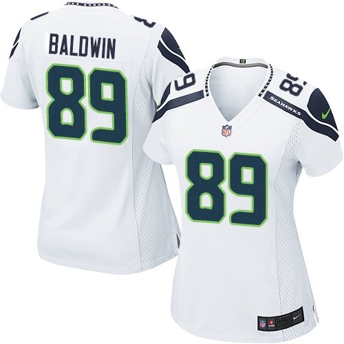 Women's Elite Doug Baldwin Nike Jersey White Road - #89 NFL Seattle Seahawks